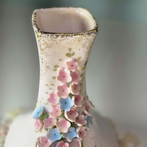 Elegant Baby Pink Bud Vase by Lefton China with Delicate Porcelain Flowers image 3