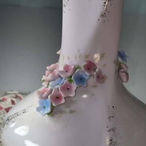 Elegant Baby Pink Bud Vase by Lefton China with Delicate Porcelain Flowers image 8