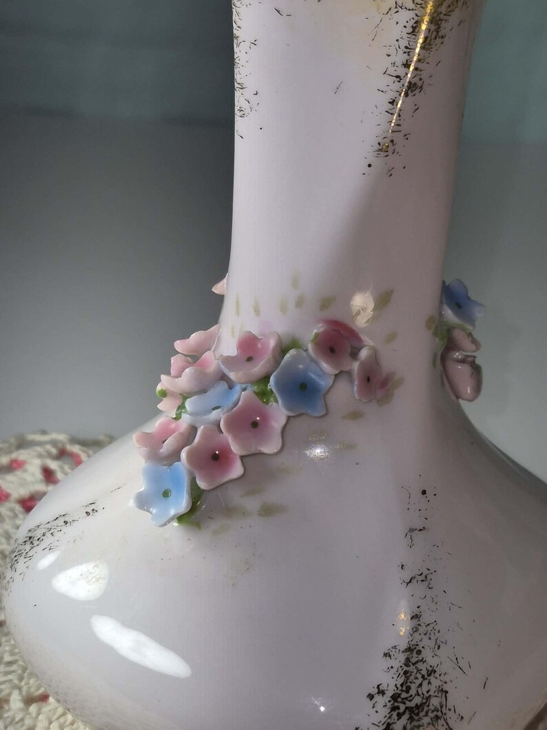 Elegant Baby Pink Bud Vase by Lefton China with Delicate Porcelain Flowers image 8
