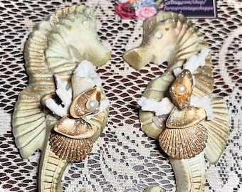 タツノオトシゴの壁飾り 6インチ×3インチ～（12）のカラフルなペアから