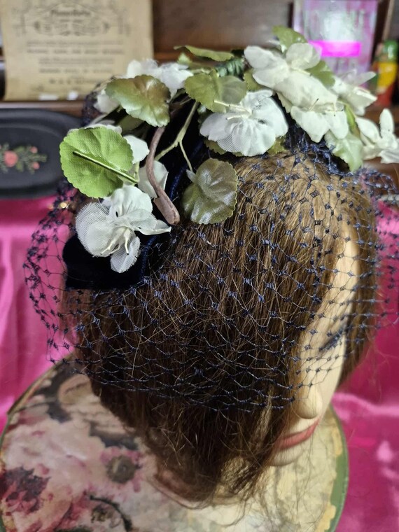 Vintage Hats - Black Velvet Calot or Juliet Hat, … - image 6