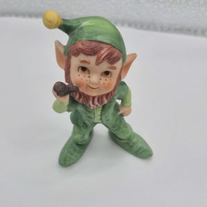 Figura vintage de duende de Lefton - Figura coleccionable en miniatura de duende hada de mediados de siglo