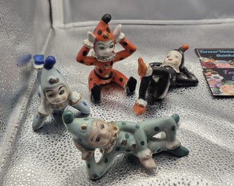 RARE Polka Dots Cuties Pixie elf&#39;s- 3 Pieces 1950s Vintage Collectible Elves in (blue SOLD), Teal and orange or Black 39.00 each