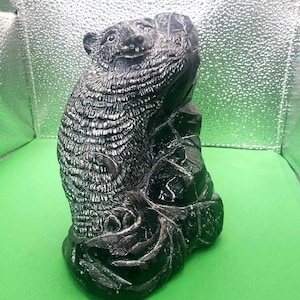 Genuine Soapstone Statue - Hand-carved Bear Aardvark Collection Handmade in Canada