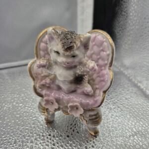 Porcelain Kitty Cat Perched on Her Throne! Collectible Mcm Piece ...