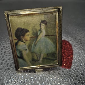 Vintage Brass match case, made in Italy with Victorian art work on cover; Beautiful! Still has matches!