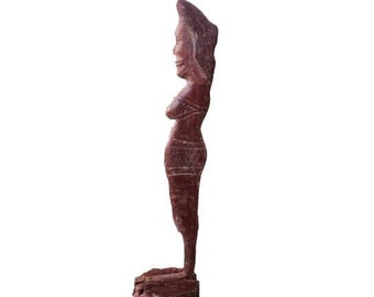 アフリカの部族芸術の女性大型像、アンティークアフリカ黒檀木製女性