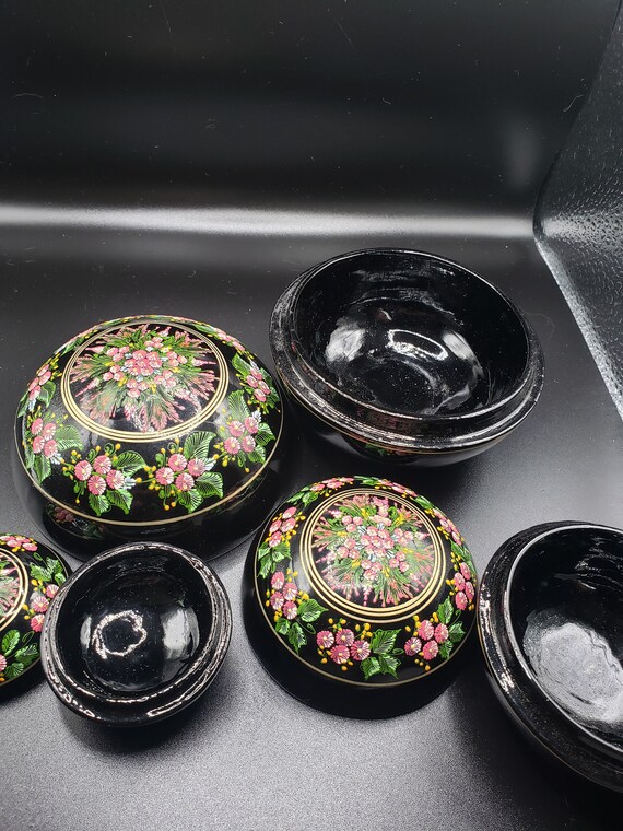 Intriguing Nesting Decorative Round Boxes From Th… - image 4