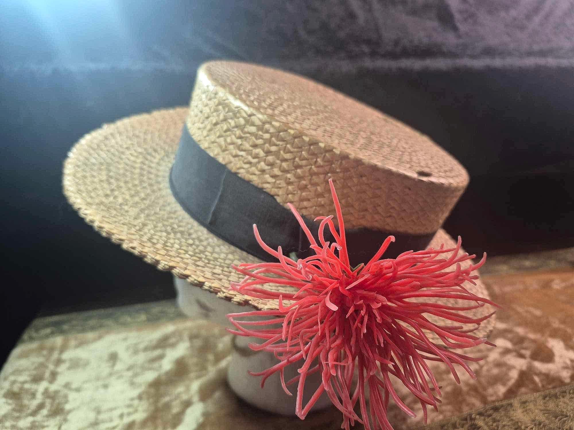 Vintage Straw Hat 7 1/2 - Etsy