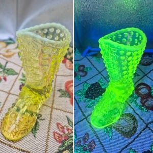 Fenton Uranium Glass Shoe - Etsy