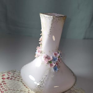 Elegant Baby Pink Bud Vase by Lefton China with Delicate Porcelain Flowers image 9