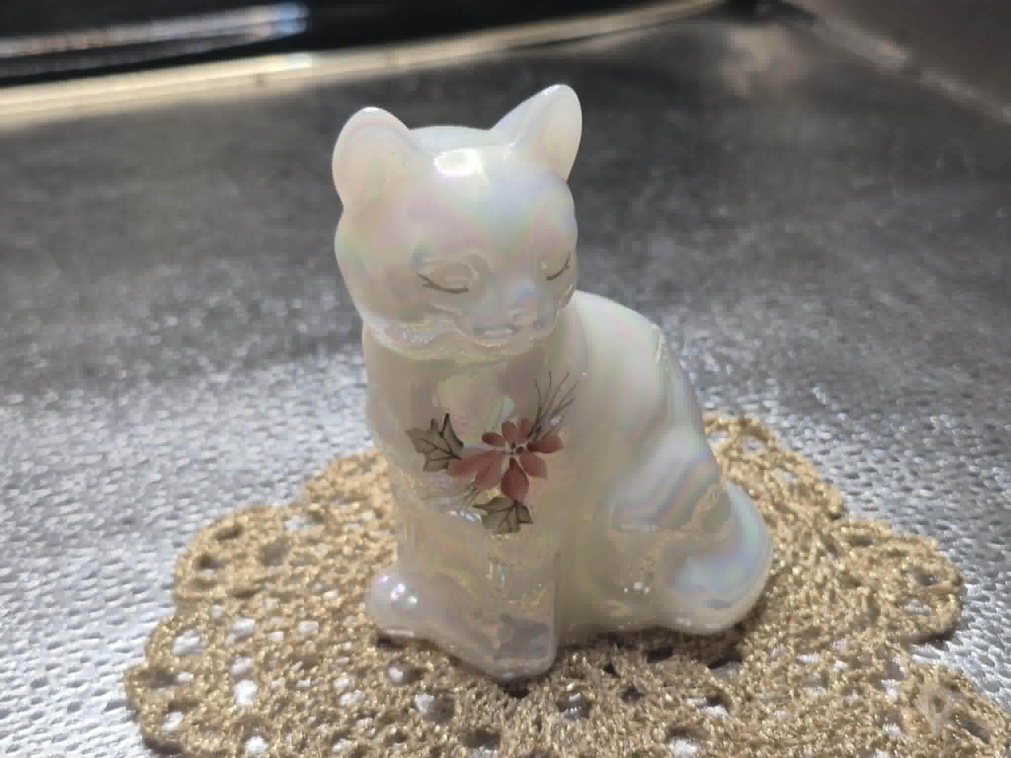 Fenton Cat Satin Figurines Handpainted - Etsy