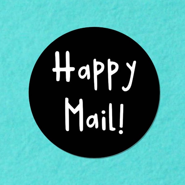 Happy Mail Stickers, Thank You Sticker, Happy Mail Label, Mailing Sticker,  Envelope Seals, Small Business Stickers, Customizable Colors