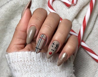 Christmas nails design | Press On Nails | Fake Nails
