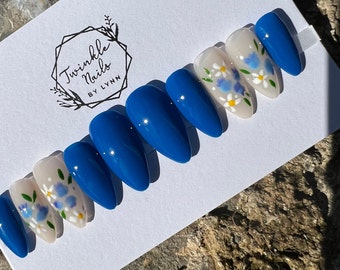 Blueberry Nails | Spring  Nails | Blue Nails |Fake Nails | Press On Nails | Glue On Nails