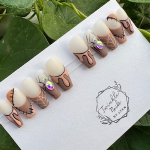 Brown Halloween Nails | Fake Nails | Press On Nails | Glue On Nails