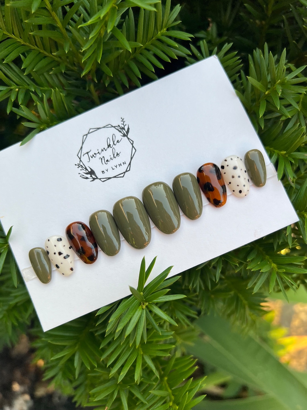 Turtle Shell Fall Nails Fall Nails With Tortoise Shell Design | Press on Nails | Fake Nails ...