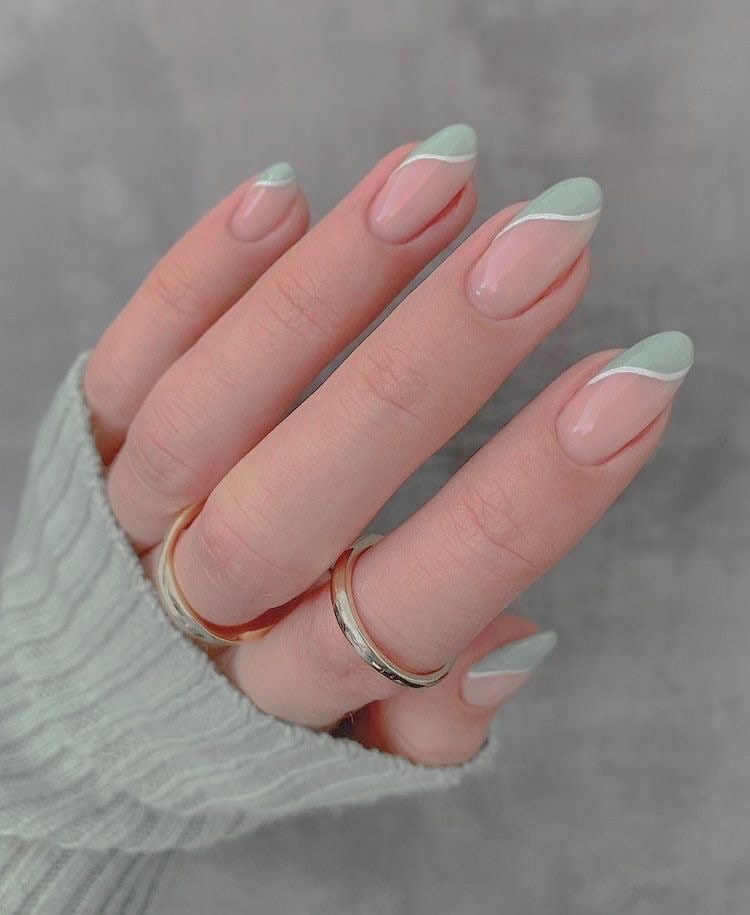 Spring Gentle Camellia Light Green Fake Nails Mint Color Transparent Hand  Wear Nail Pearl Nail Art for Girl - AliExpress