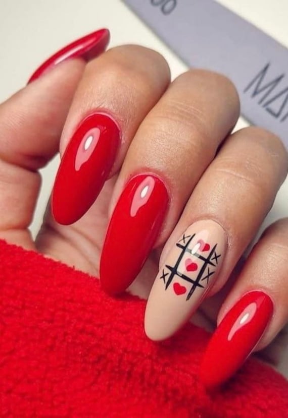 Valentines Nails Fake Nails Press on Nails Glue on Nails Etsy