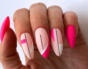 Sweet Pink Nails | Nails Design | Press On Nails | Fake Nails | Glue On Nails