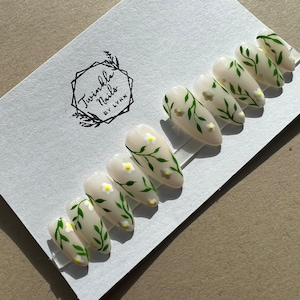 Flower Nails Design | Spring Nails | Press On Nails | Fake Nails | Glue On Nails