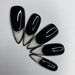 Glass French Manicure | Black Press On Nails | Fake Nails | Glue On Nails 