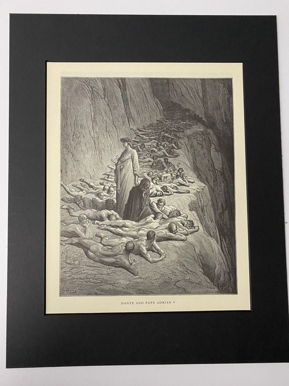 Dante and Pope Adrian V by Gustave Dore Etching Book Plate - Etsy UK