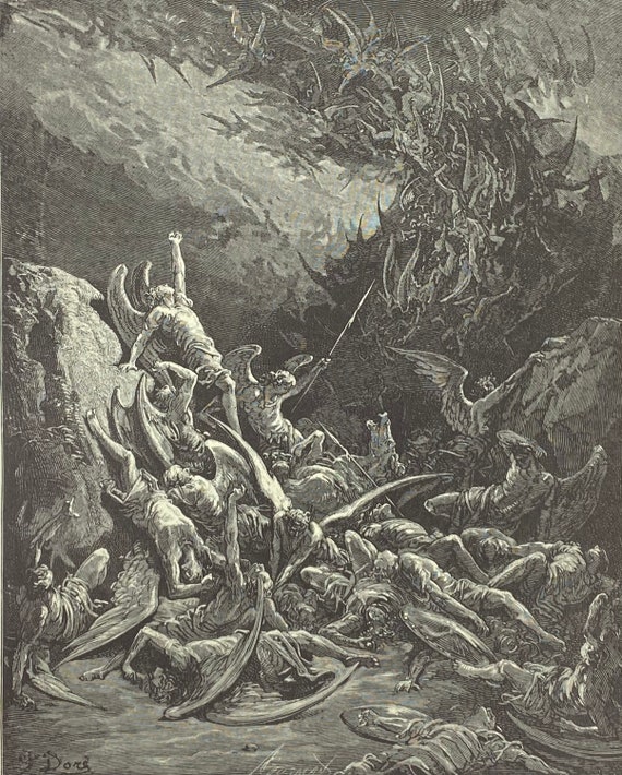 The Fall of the Rebel Angels by Gustave Dore Etching Book - Etsy