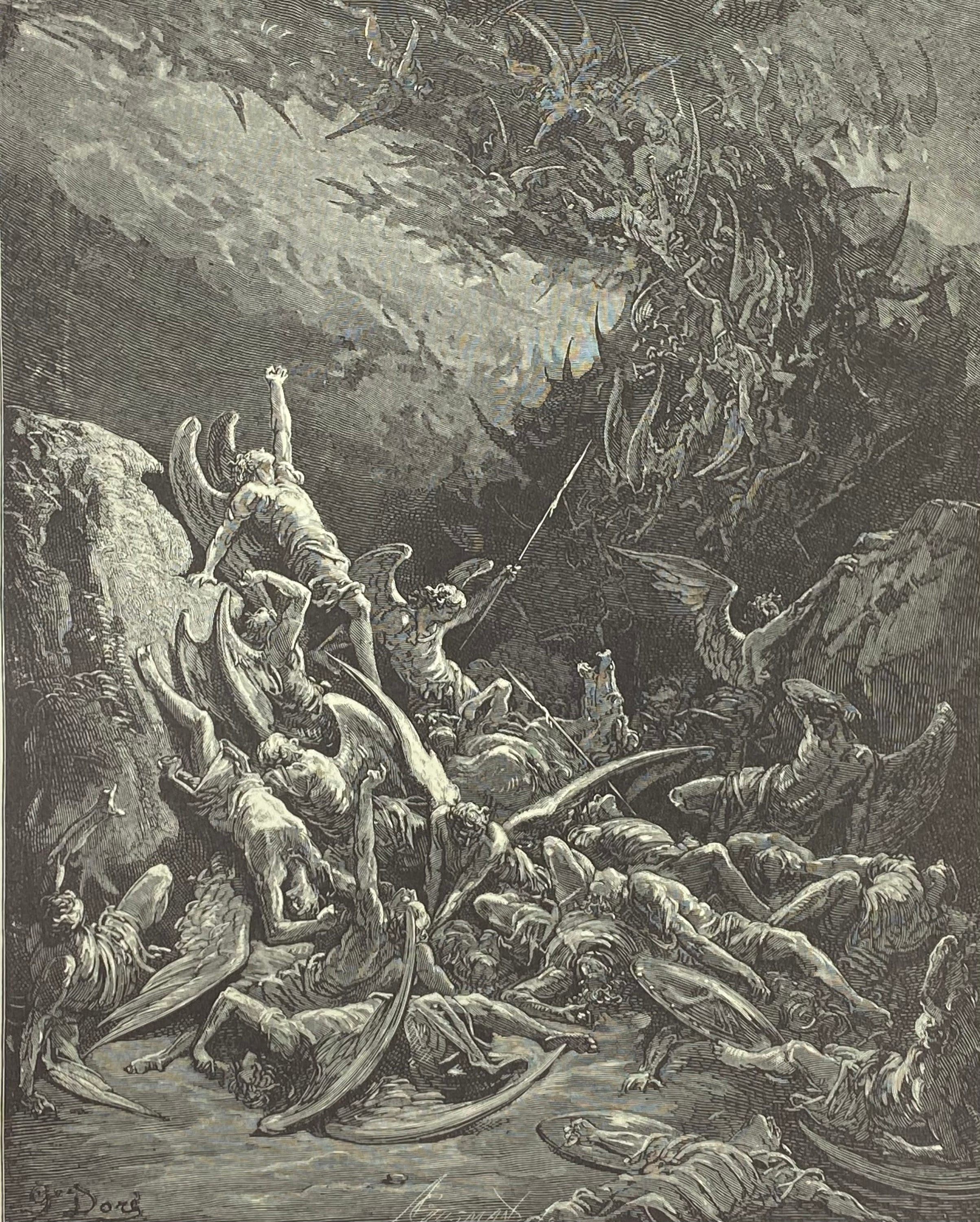 The Fall of The Rebel Angels by Gustave Dore etching book Etsy The Fall of The Rebel Angels by Gustave Dore etching book Etsy
