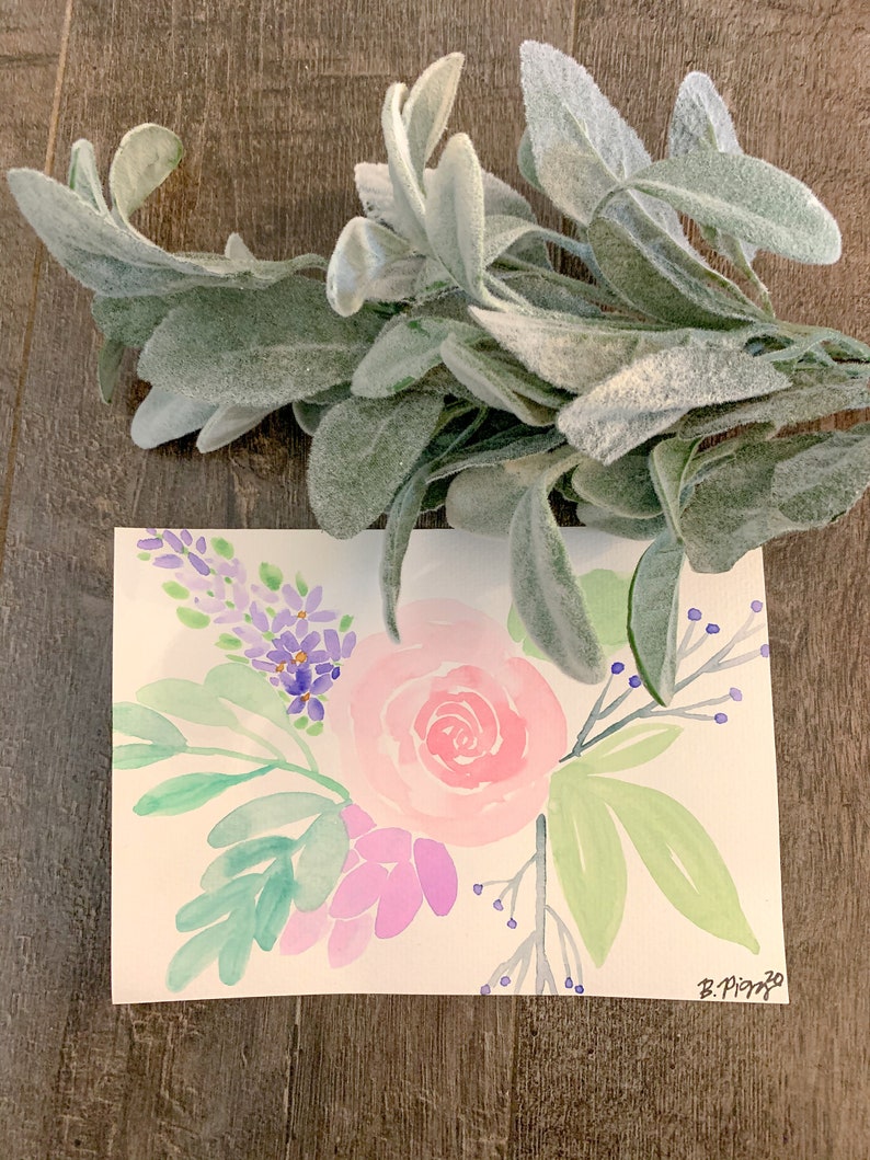 Watercolor Mixed Rose Floral Art Original Print Unframed