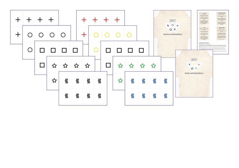 ESP Testing Kit Two Sets of ESP Testing Cards With Instructions and