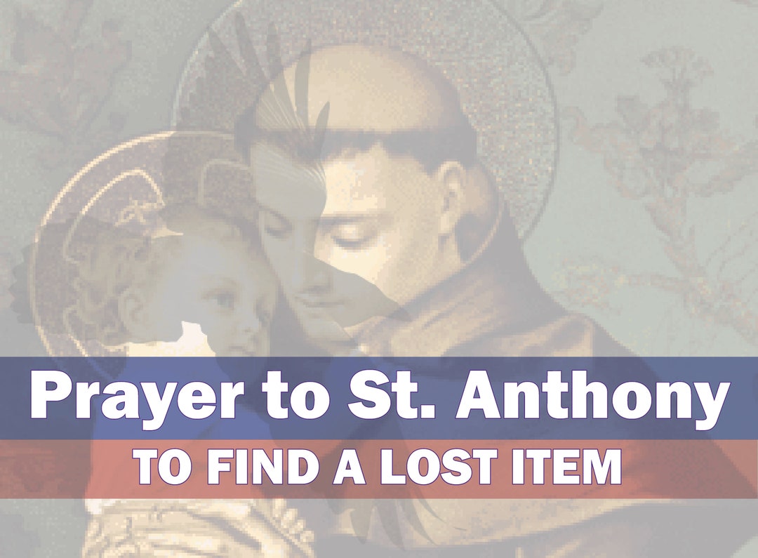 Prayer to St. Anthony to Find Lost Item Set of Instructions Printable Icon Digital Item DIY Etsy
