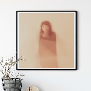 Red tinted wall art of woman for home or office decor Portrait of Woman Wall Art for Home or Office Decor