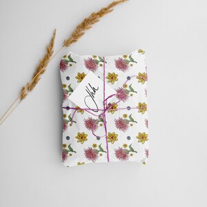 Carta da imballaggio fiori - Occasioni speciali, compleanni, regali, regali, illustrazioni, acquerello, disegno, confezione regalo, carta da imballaggio