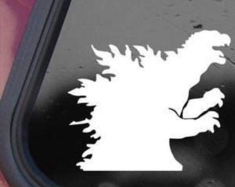 HavenSticks- (2 Set) Godzilla Decal Stickers for Laptop, Car, Truck - White 5.5 inches