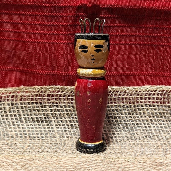 Circa 30s Knitting Peter Nancy Spool Knitter Corker Wooden Doll Circa 30's