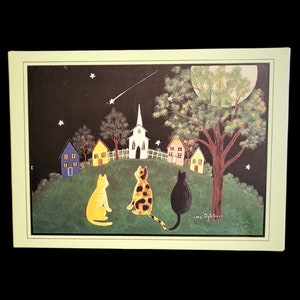 Lot de 10 cartes de voeux vierges Lucy Ogletree, 10 chats et vaches Pineridge Art