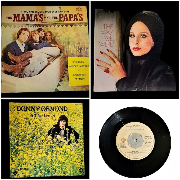 Vintage Vinyl Collection 1966 The Mamas and the Papas, 1974 Barbara Streisand, 1973 Donny Osmond and 1979 B52's