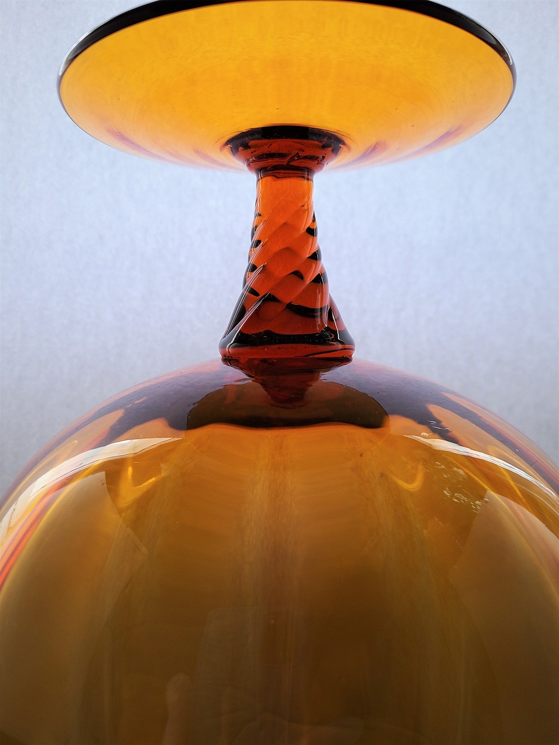 Vintage Amber Large Brandy Snifter Vertical Optic Bar Decor Etsy