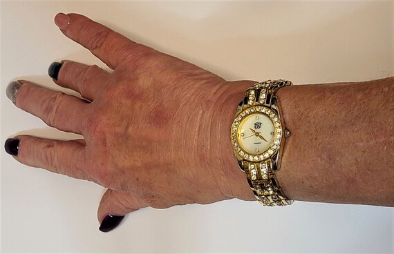 Elizabeth Taylor White Diamonds Watch - Gold Tone