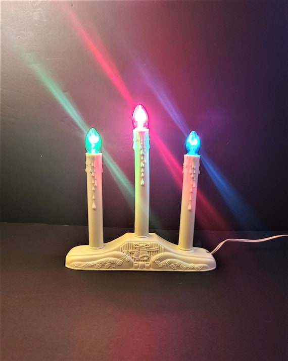 3 light electric candelabra window candle deals