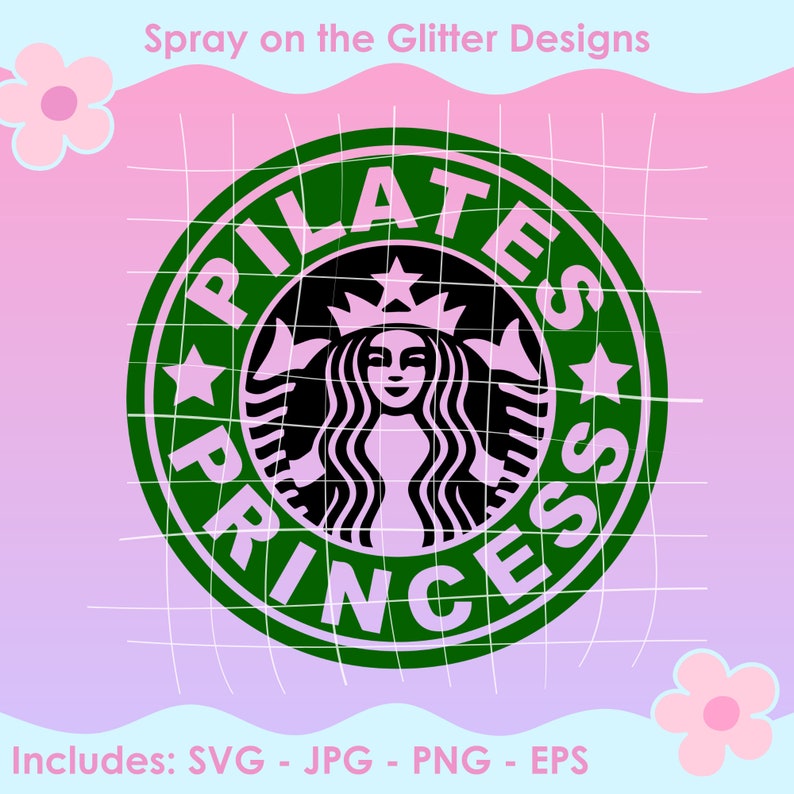 May include: Green and black logo with the text "PILATES PRINCESS" around a stylized mermaid with a crown.