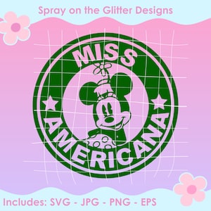 Miss Americana Mouse Coffee-logo SVG, PNG JPG
