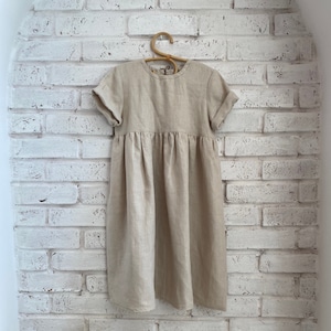 Toddler girl&#39;s linen dress. Boho girl dress.