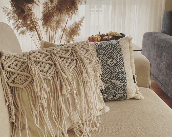 Macrame Pillow Case Macrame Pillow Cover Macrame Cushion Etsy