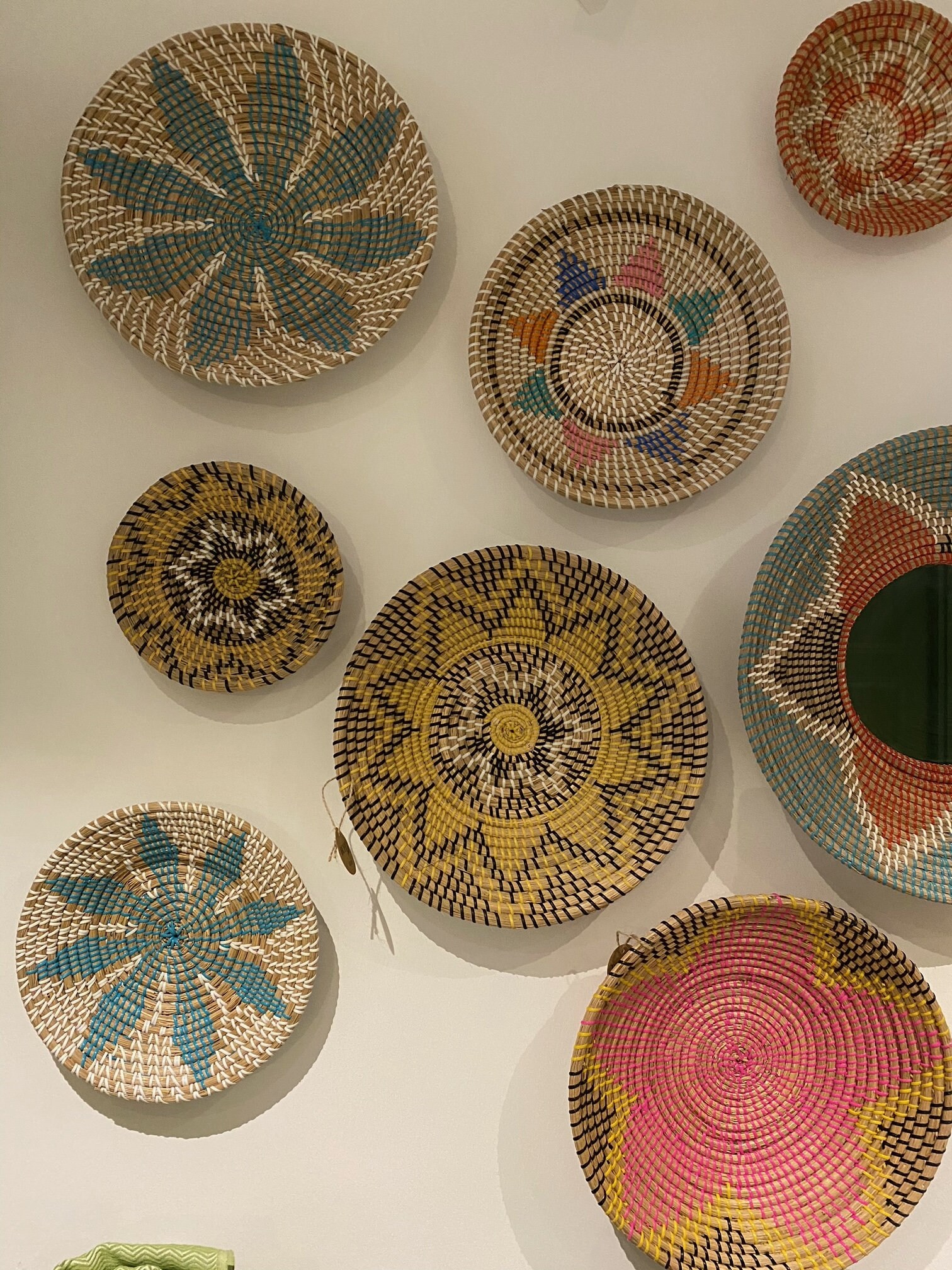 Yellow Woven Wall Hanging Basket. Wall Basket Set. Large Wall Basket Etsy