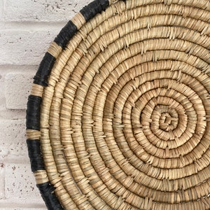 Wall basket decor, Wicker wall plate decor, Above bed decor, Large wall basket