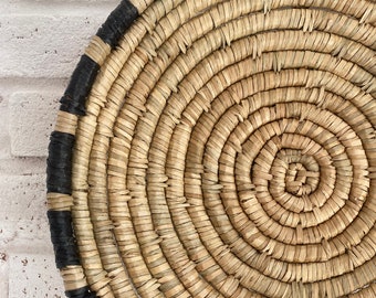 Wall basket decor, Wicker wall plate decor, Above bed decor, Large wall basket