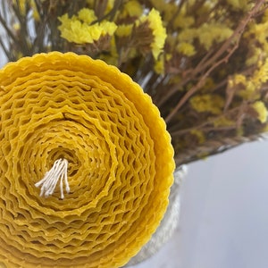 Large beeswax candle, Rolled honeycomb, Natural Christmas candles