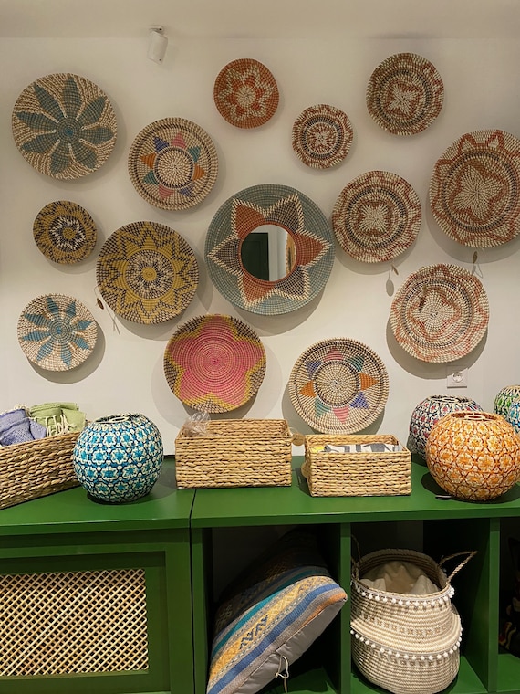 Large woven basket wall hanging sale